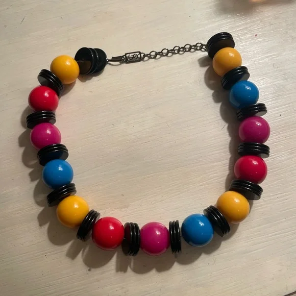 Chunky VINTAGE 1980s YSL chunky beaded necklace - Picture 5 of 5